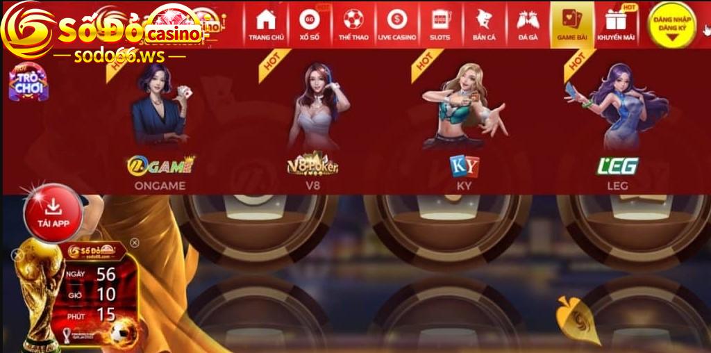 Đa dạng sản phẩm game bài tại nhà cái Sodo66 hấp dẫn