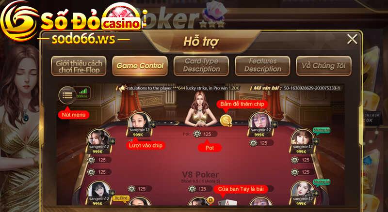 Những hành động phổ biến nhất trong hình thức đặt cược poker Sodo66