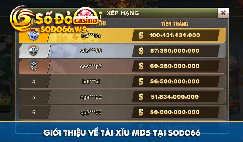 Giới thiệu về tài xỉu MD5 tại Sodo66