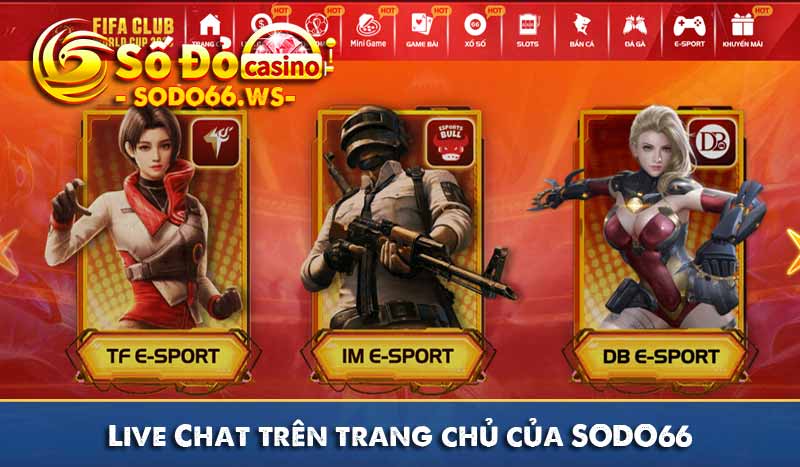Live Chat trên trang chủ của SODO66