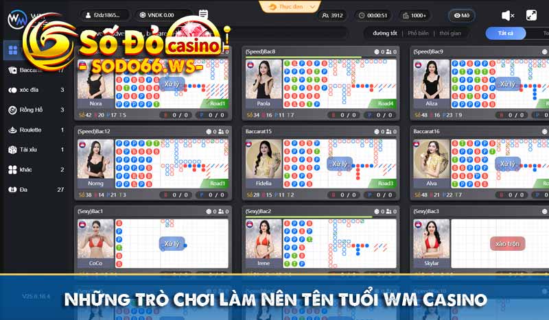 Những Trò Chơi Làm Nên Tên Tuổi WM Casino